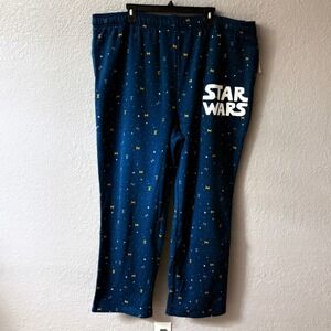 Star Wars Mens 3XL Big Blue Galaxy TIE Fighter Graphic Jogger Lounge Pants NEW